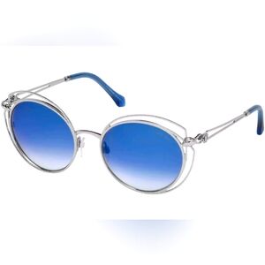 Roberto Cavalli CASCINA 1030 16X Silver Round Blue Mirror 55-20-135mm Sunglasses